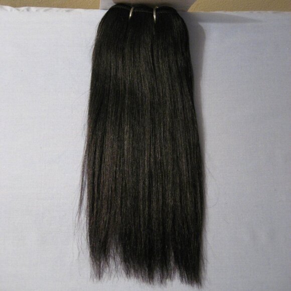 100% Tangle Free Human Hair, Perm Kinky Straight, 1B Off Black Dark Brown, New! - Picture 2 of 8